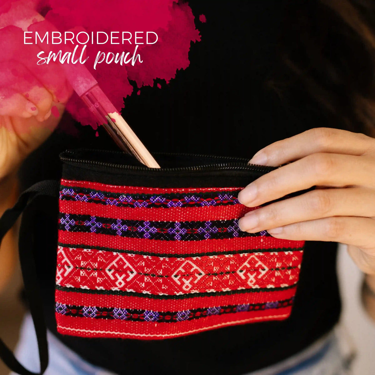 Red Yao Embroidered Bag – Handmade | VIORI
