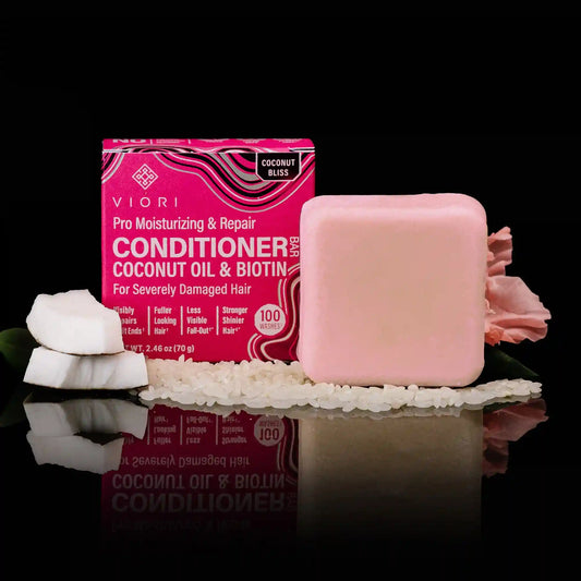 Coconut Oil Repair Conditioner Bar – Damaged Hair | VIORI
