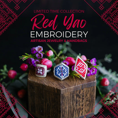 Red Yao Embroidered Ring – Handmade | VIORI