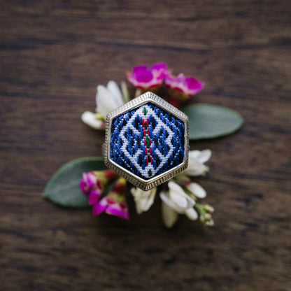 Red Yao Embroidered Ring – Handmade | VIORI