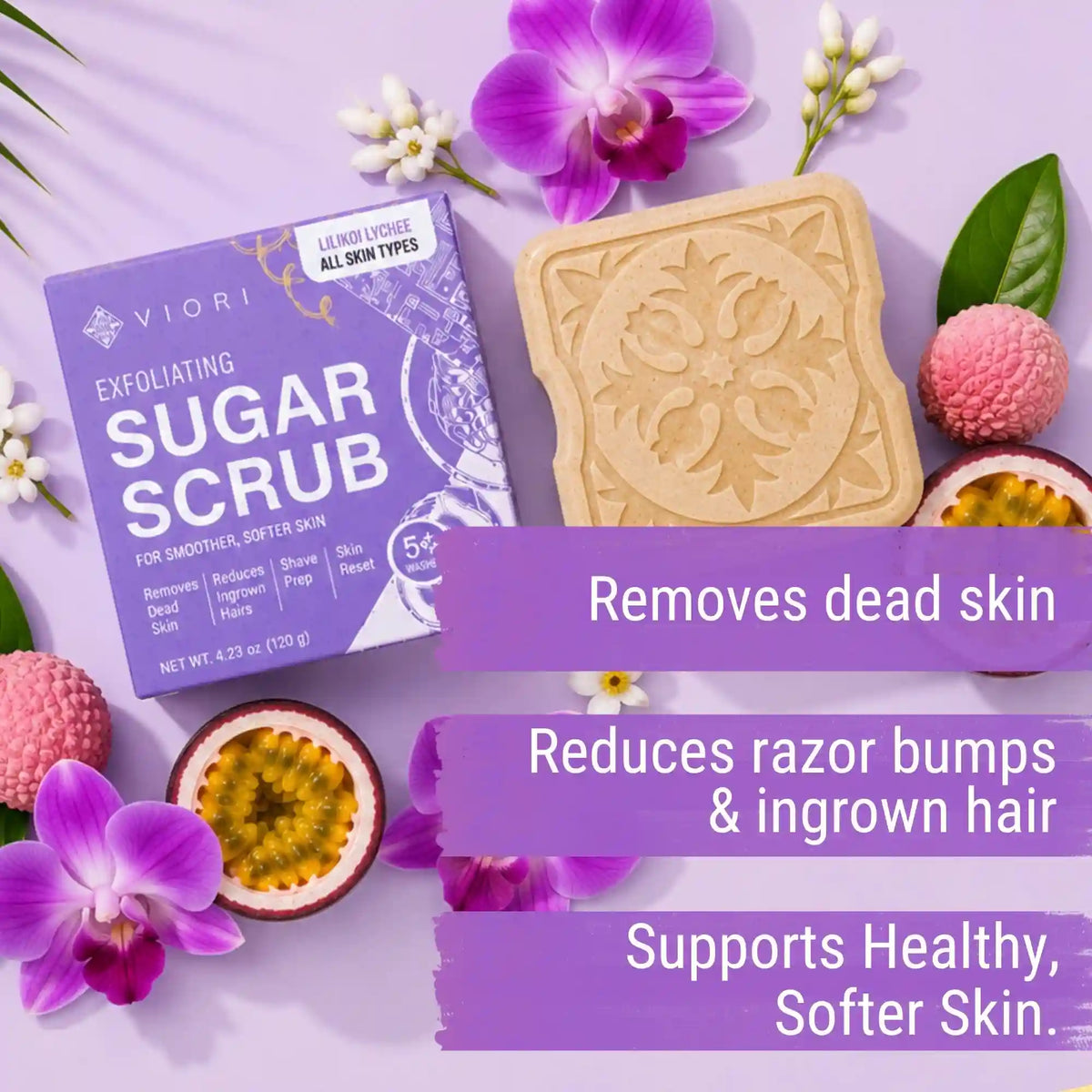 LIMITED Lilikoʻi Lychee Sugar Scrub Bar | VIORI