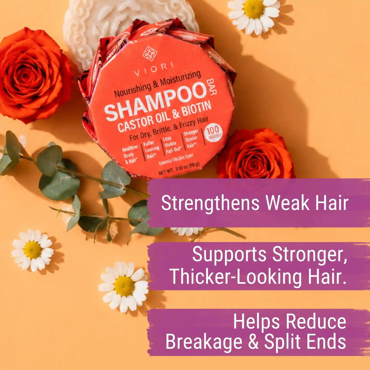 Castor Oil Shampoo Bar – Brittle & Dry Hair | VIORI