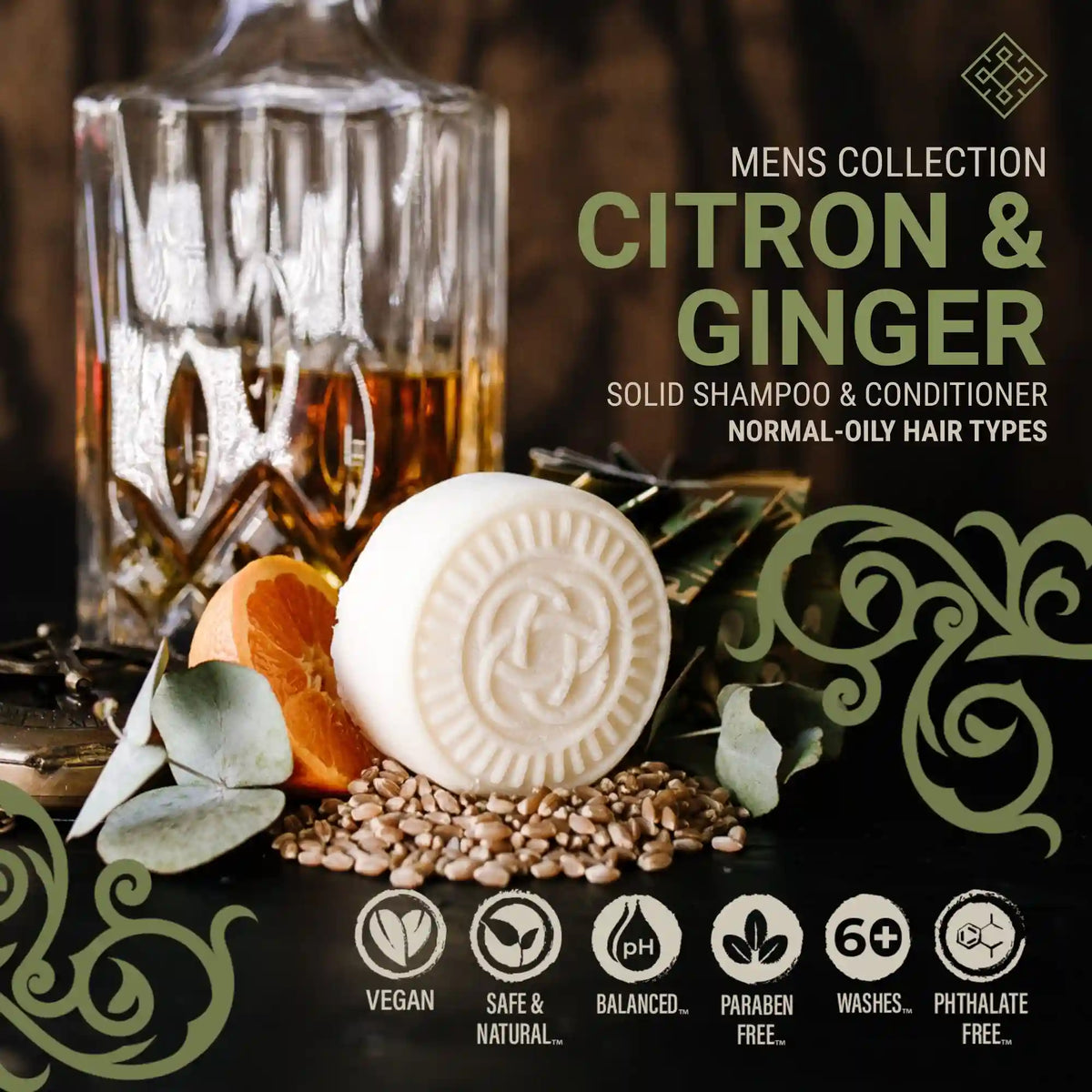 Men's Citron Ginger Conditioner Bar – Oily Hair | VIORI